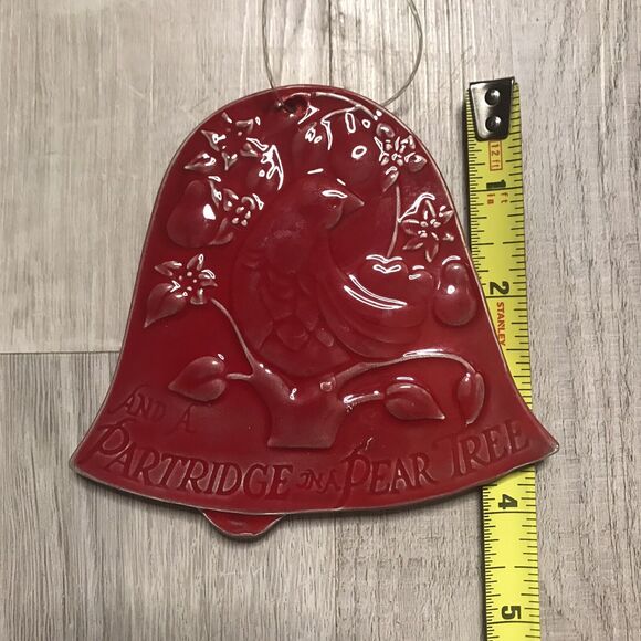 Set of 6 Double Sided Glazed Ceramic 12 Days Of Christmas Ornaments - Picture 6 of 8